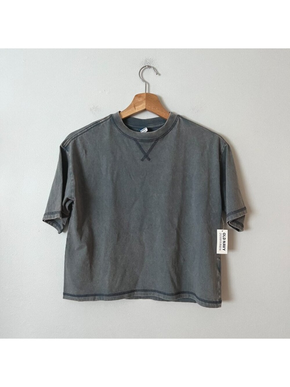 NWT Old Navy Boy's Oversized Boxy Blue Gray T-Shirt Size Medium 8